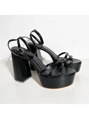 New BLACK SUEDE STUDIO Emani Strappy Platform Sandal in black size 40